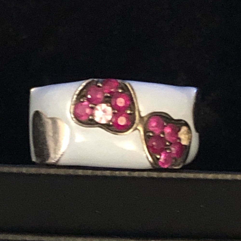 Effy Sterling Silver and Enamel Ring